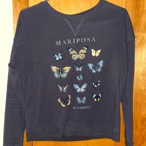 Target brand butterfly crewneck, size small, soft material.